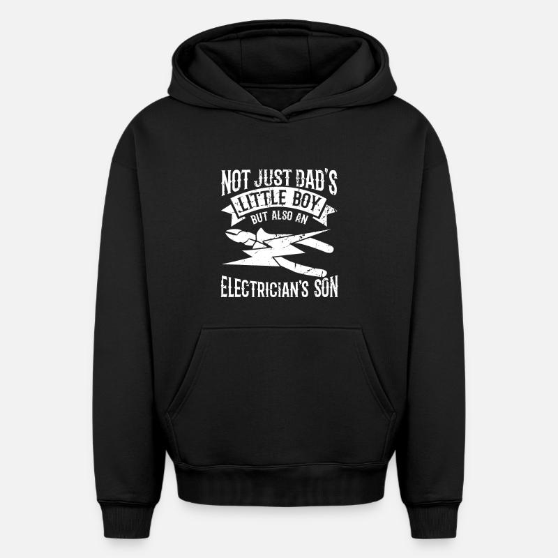 Electrical engineer son - Oversized Heavyweight Unisex Hoodie - black