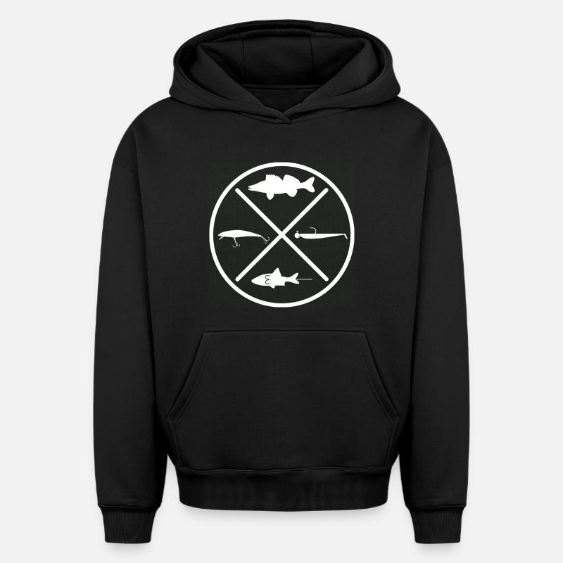 Sandre - Sweat à capuche unisexe oversize épais SPREAD - noir