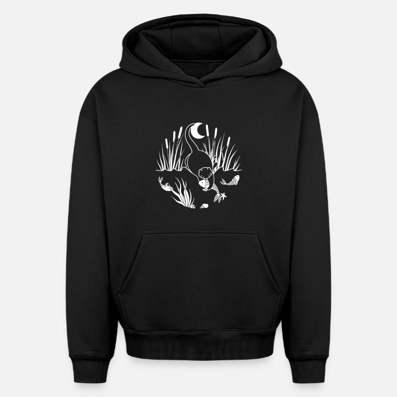 Prise de minuit - Sweat à capuche unisexe oversize épais SPREAD - noir