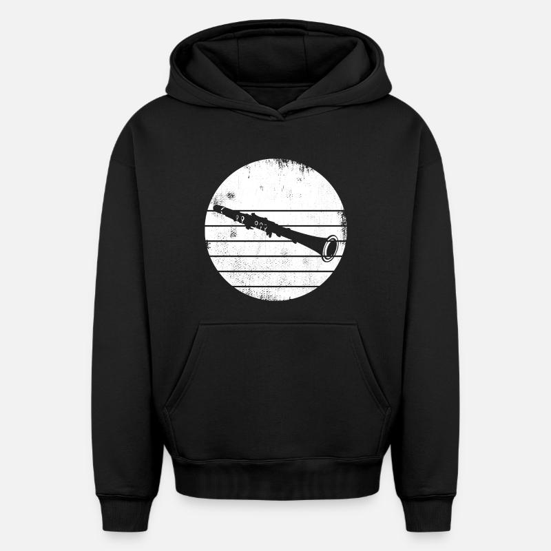 Esquisse de clarinette - Sweat à capuche unisexe oversize épais SPREAD - noir