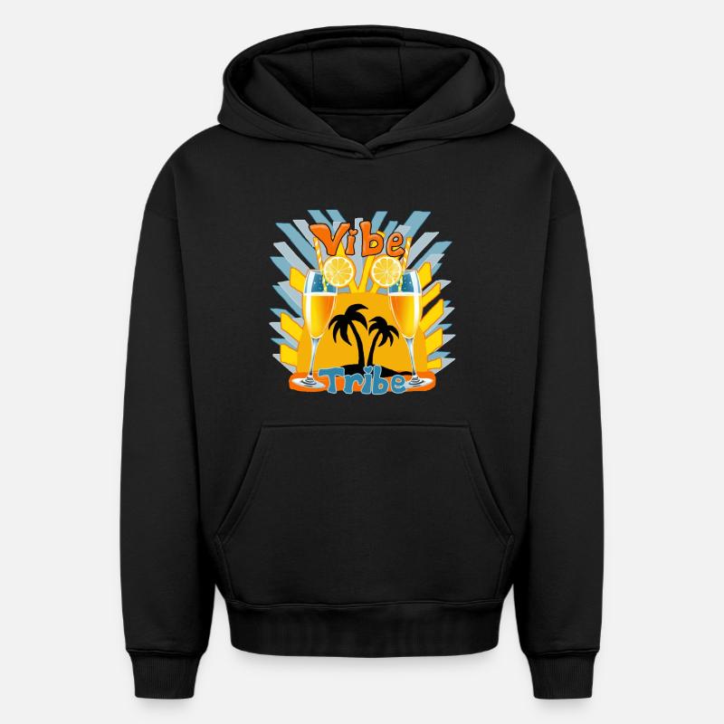 C’est l’heure de la - Sweat à capuche unisexe oversize épais SPREAD - noir