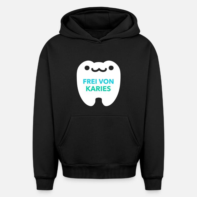 SANS CARIE DENTAIRE - Sweat à capuche unisexe oversize épais SPREAD - noir