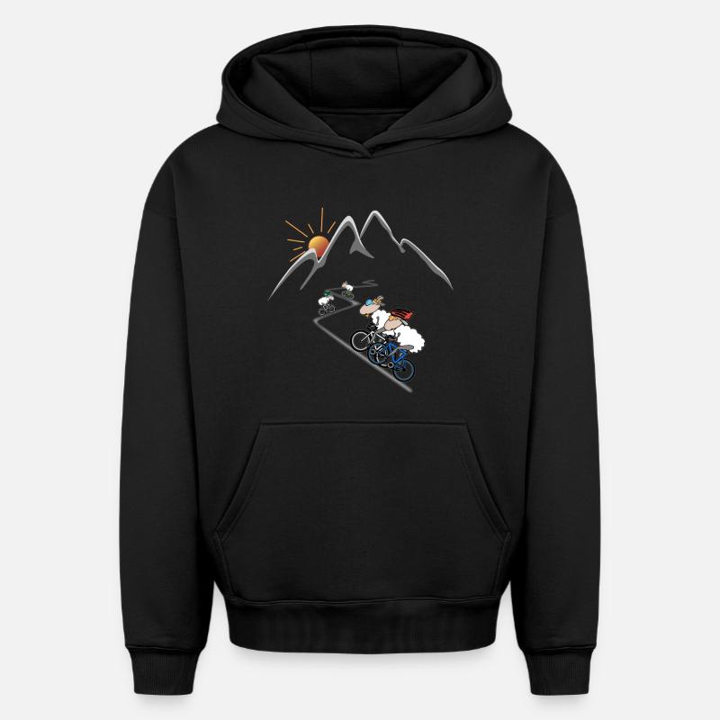 Cyclisme - Sweat à capuche unisexe oversize épais SPREAD - noir