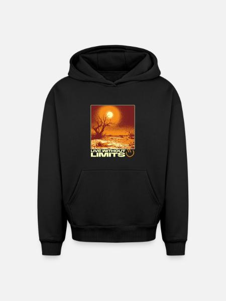 Live Without Limits – Surreal Desert Scene - Oversized Heavyweight Unisex Hoodie - black
