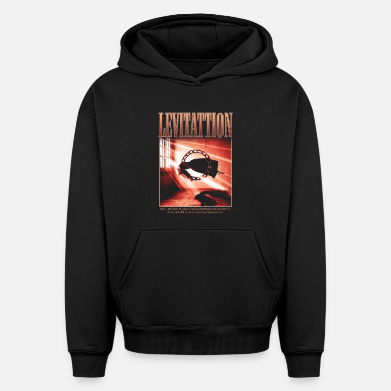 Lévitation – Esthétique mystique - Sweat à capuche unisexe oversize épais SPREAD - noir