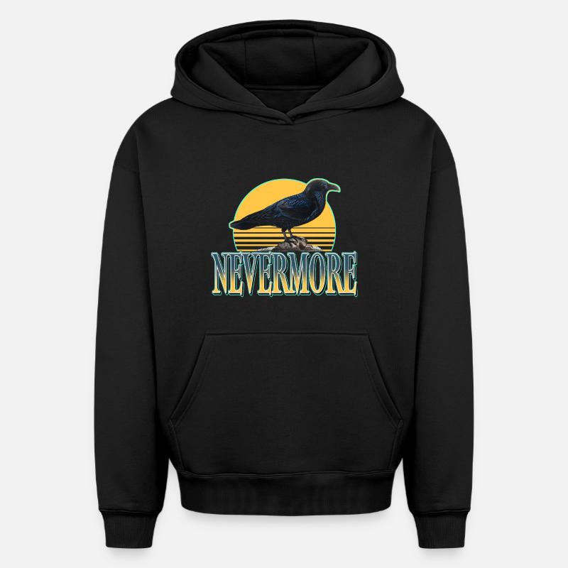 Nevermore – Raben & Gothic Ästhetik - Oversized Heavyweight Unisex Hoodie - Schwarz
