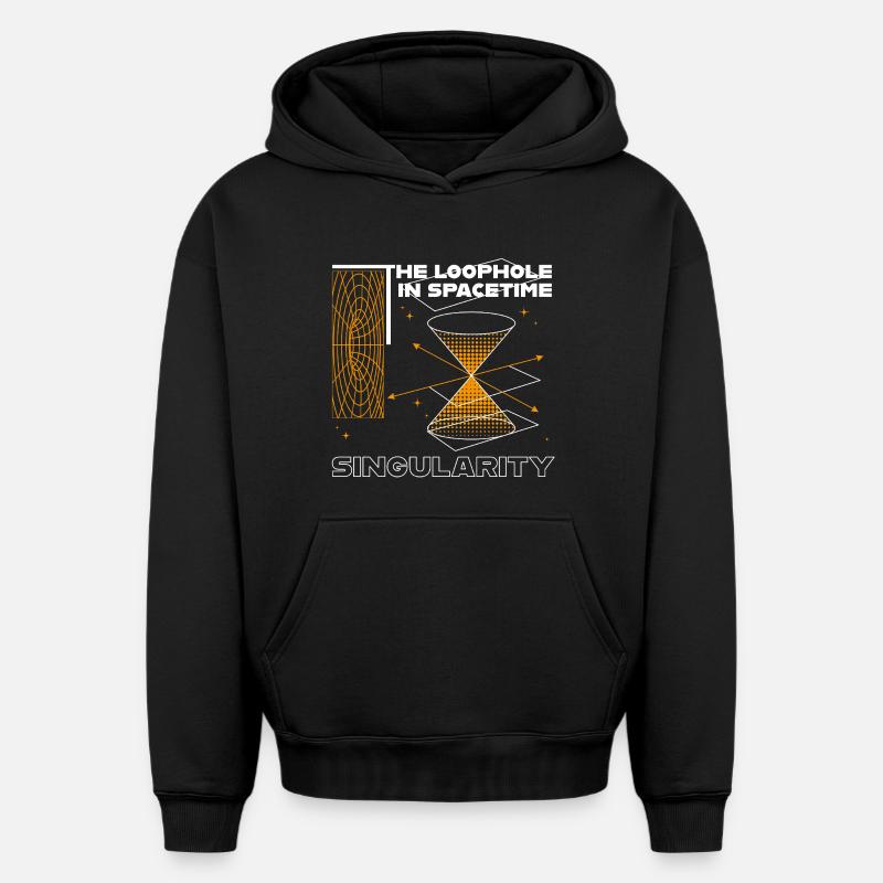 Faille dans l’espace-temps - Sweat à capuche unisexe oversize épais SPREAD - noir