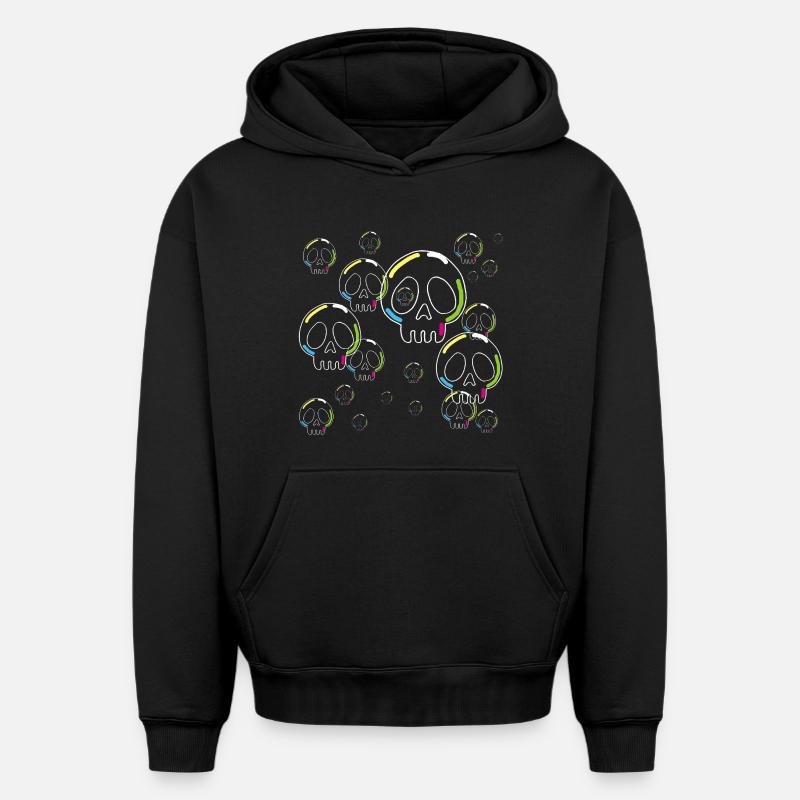 Crânes de savon - Sweat à capuche unisexe oversize épais SPREAD - noir