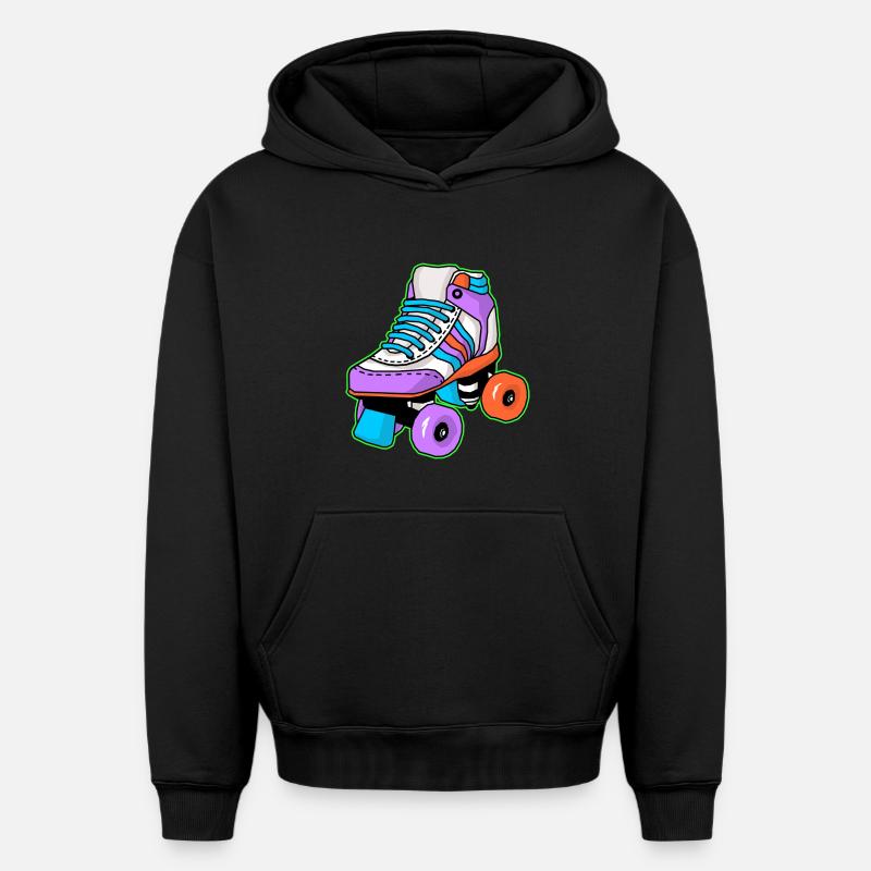 Patineur à roulettes - Sweat à capuche unisexe oversize épais SPREAD - noir