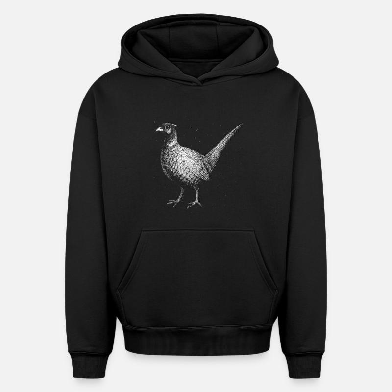 Un faisan - Sweat à capuche unisexe oversize épais SPREAD - noir