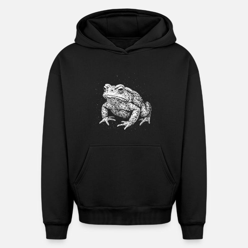 Crapaud - Sweat à capuche unisexe oversize épais SPREAD - noir