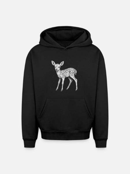 Faon - Sweat à capuche unisexe oversize épais SPREAD - noir