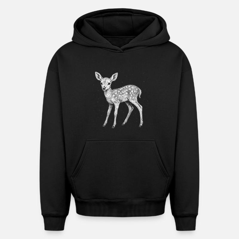 Fawn - Oversized Heavyweight Unisex Hoodie - black