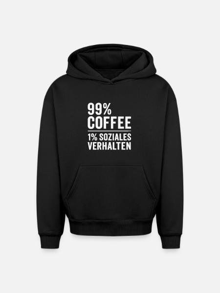 99% Coffee - Oversized Heavyweight Unisex Hoodie - black