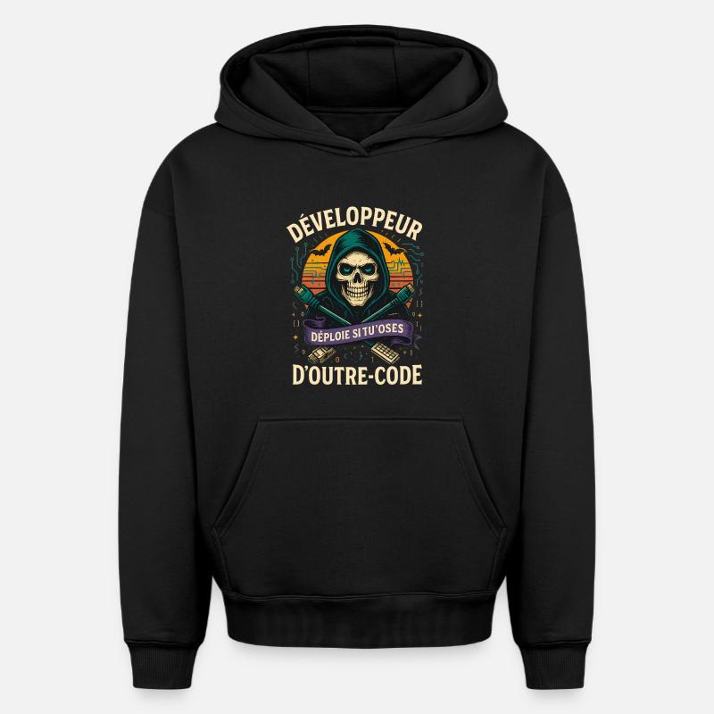 Web Developer - Halloween Skull - Oversized Heavyweight Unisex Hoodie - black