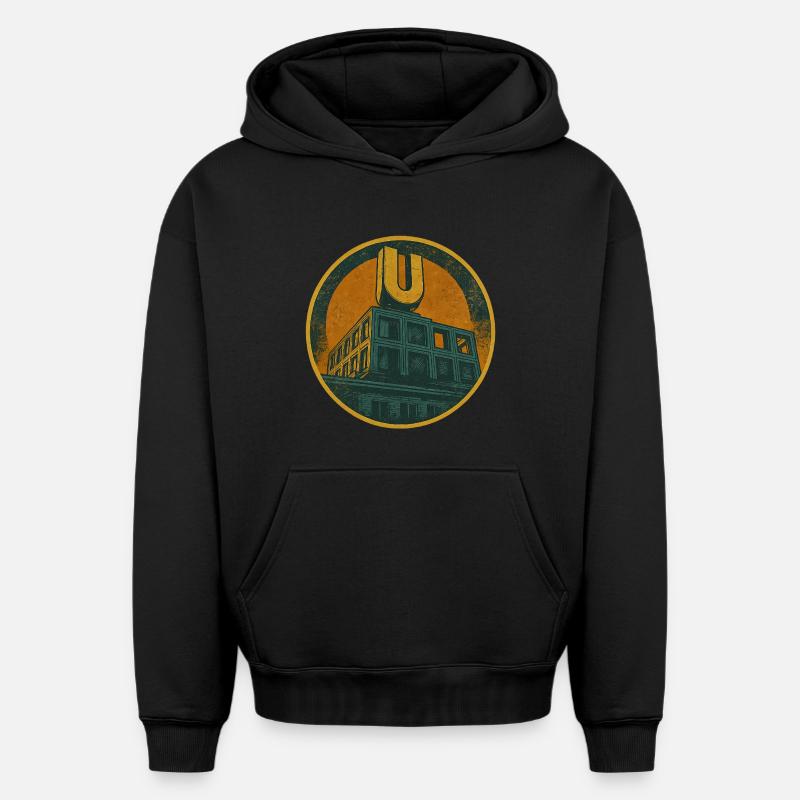 Dortmund U - Sweat à capuche unisexe oversize épais SPREAD - noir