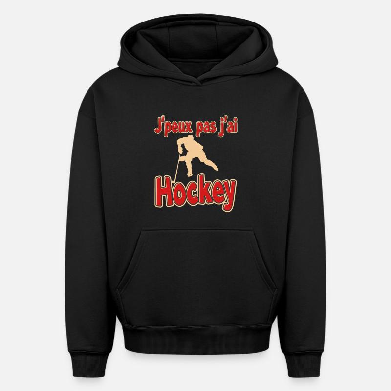 Hockey Impossible: Défi Gelé - Sweat à capuche unisexe oversize épais SPREAD - noir