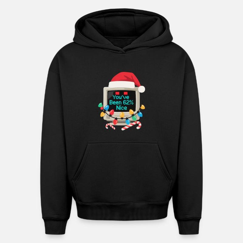 Computer Weihnachten KI Sarkastisch Tech Geschenk - Oversized Heavyweight Unisex Hoodie - Schwarz