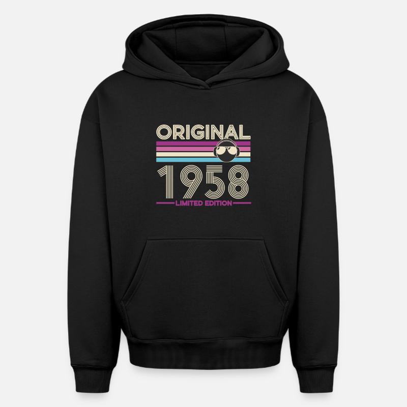 Original 1958 Édition Limitée - Sweat à capuche unisexe oversize épais SPREAD - noir