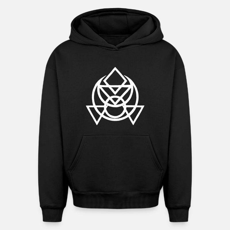 Symbole ésotérique égyptien blanc - Sweat à capuche unisexe oversize épais SPREAD - noir