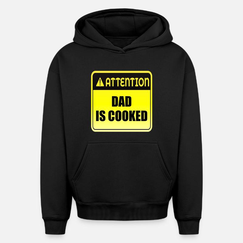 Humeur de papa - Sweat à capuche unisexe oversize épais SPREAD - noir