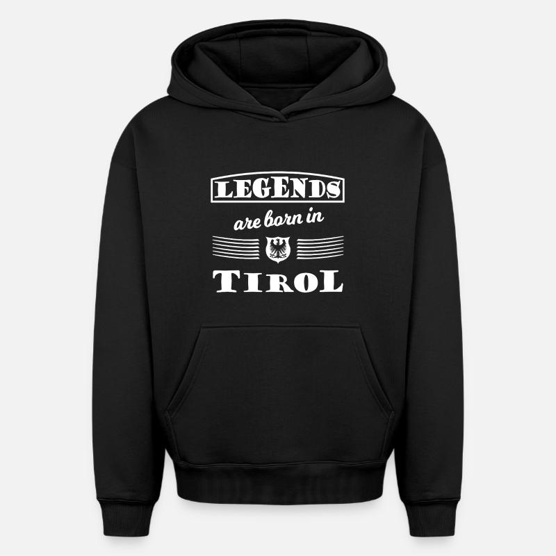 Légendes du Tyrol - Sweat à capuche unisexe oversize épais SPREAD - noir
