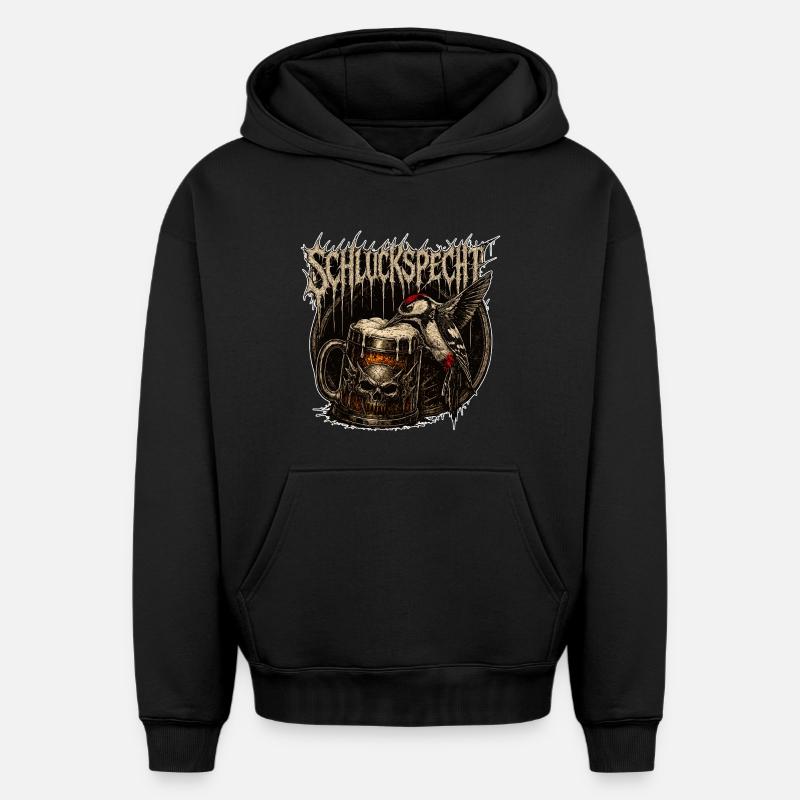 Boozer - Sweat à capuche unisexe oversize épais SPREAD - noir