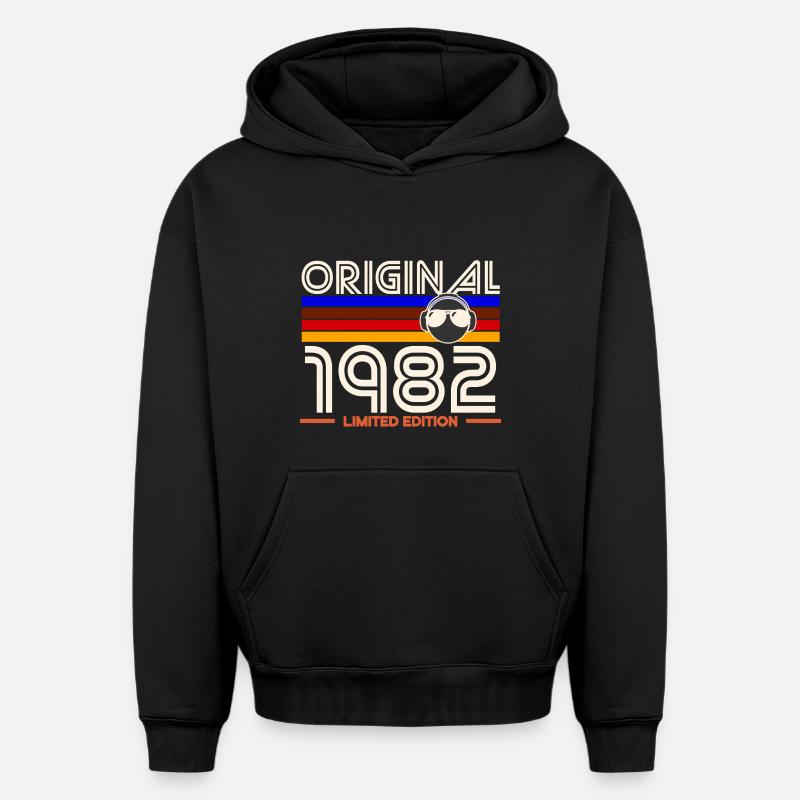 Original 1982 Édition Limitée - Sweat à capuche unisexe oversize épais SPREAD - noir