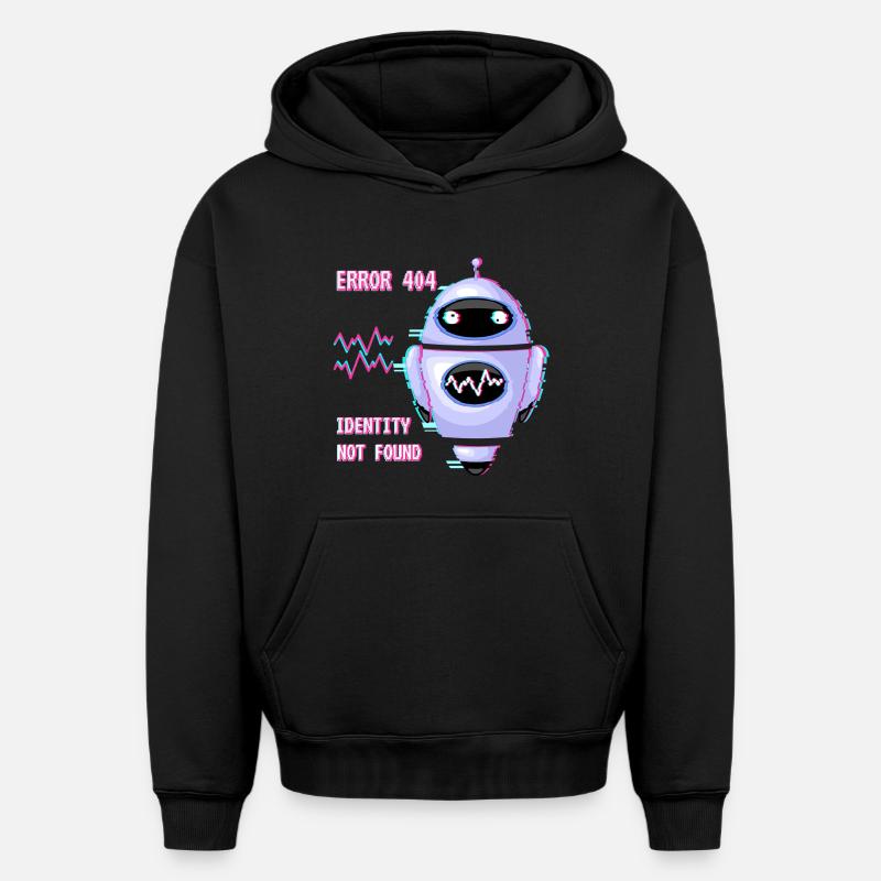 ERROR 404: Identity Not Found - Oversized Heavyweight Unisex Hoodie - black