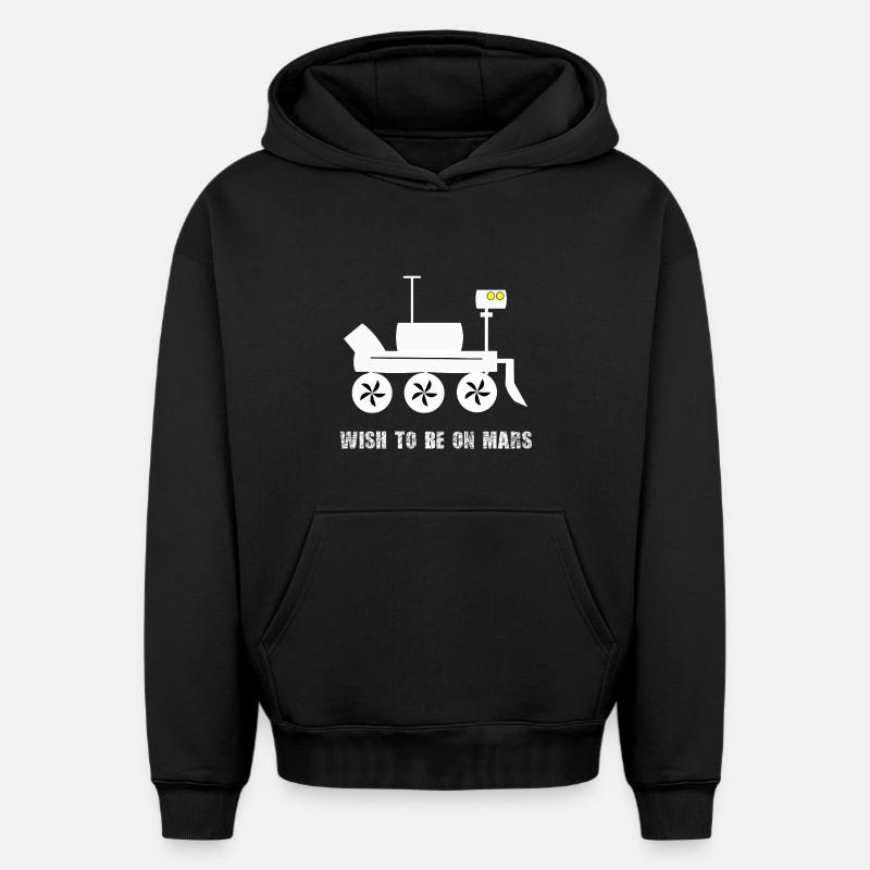 Mars Rover Dream - Sweat à capuche unisexe oversize épais SPREAD - noir