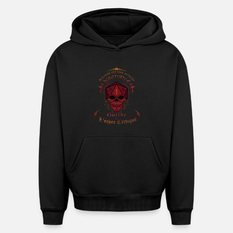 Echec critique - Sweat à capuche unisexe oversize épais SPREAD - noir