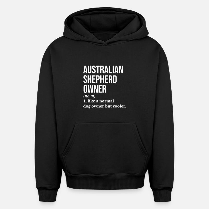 Australian Shepherd - Oversized Heavyweight Unisex Hoodie - Schwarz