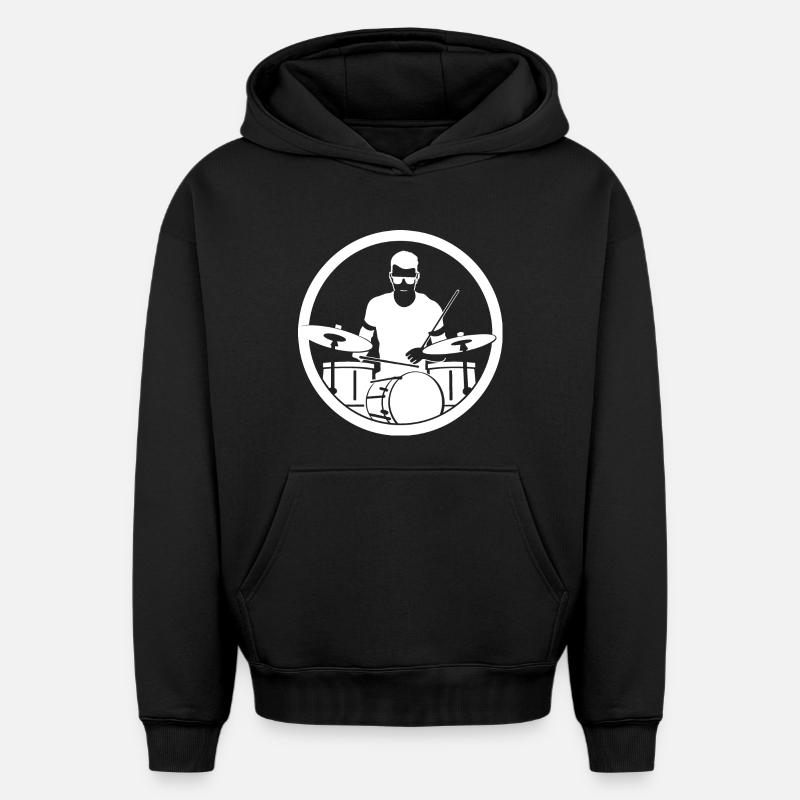 Batteur - Sweat à capuche unisexe oversize épais SPREAD - noir