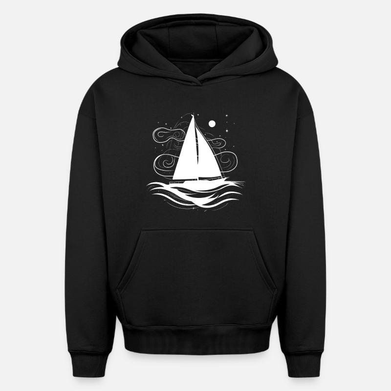 Voile - Sweat à capuche unisexe oversize épais SPREAD - noir