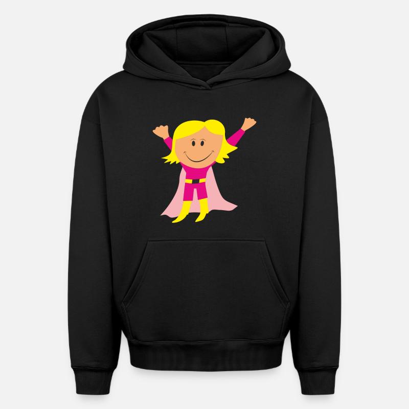 fille - Sweat à capuche unisexe oversize épais SPREAD - noir