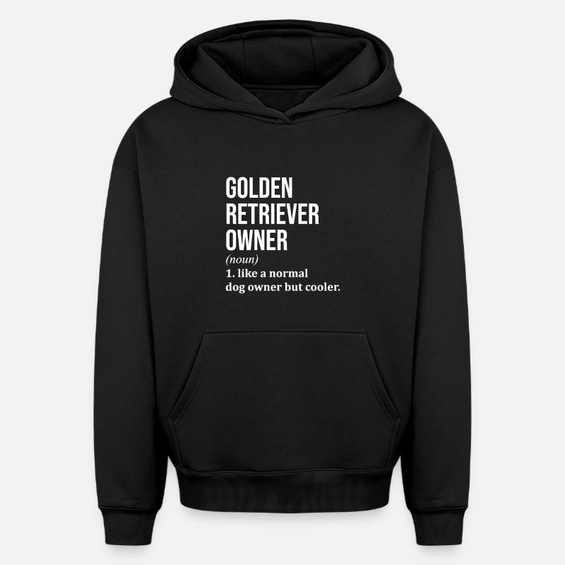 golden retriever - Sweat à capuche unisexe oversize épais SPREAD - noir