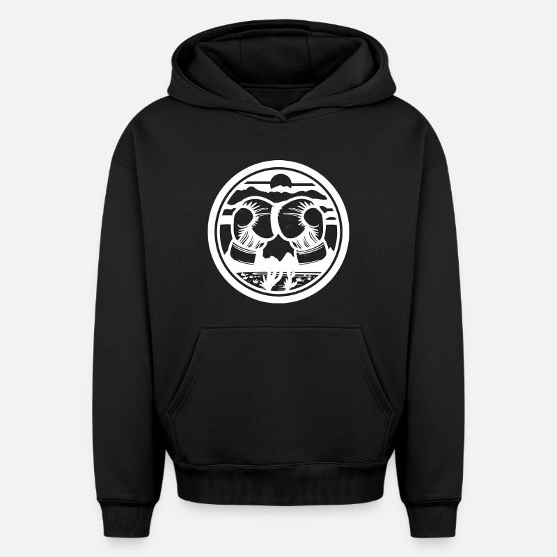 Croquis de boxe - Sweat à capuche unisexe oversize épais SPREAD - noir