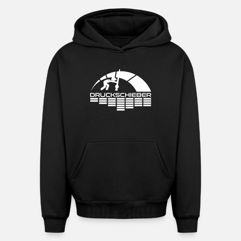 Druckschieber Arc Logo - Oversized Heavyweight Unisex Hoodie - Schwarz