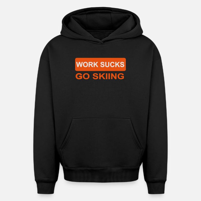 Ski - Sweat à capuche unisexe oversize épais SPREAD - noir