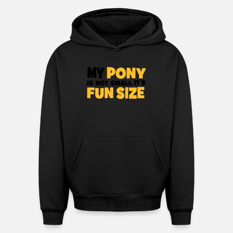 Pony - Oversized Heavyweight Unisex Hoodie - Schwarz