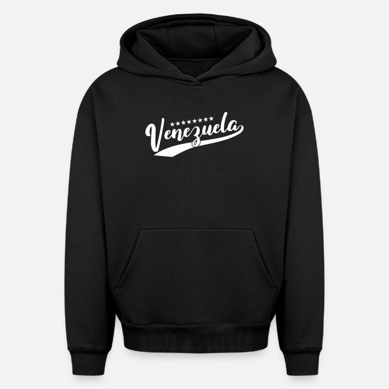 Venezuela - Sweat à capuche unisexe oversize épais SPREAD - noir