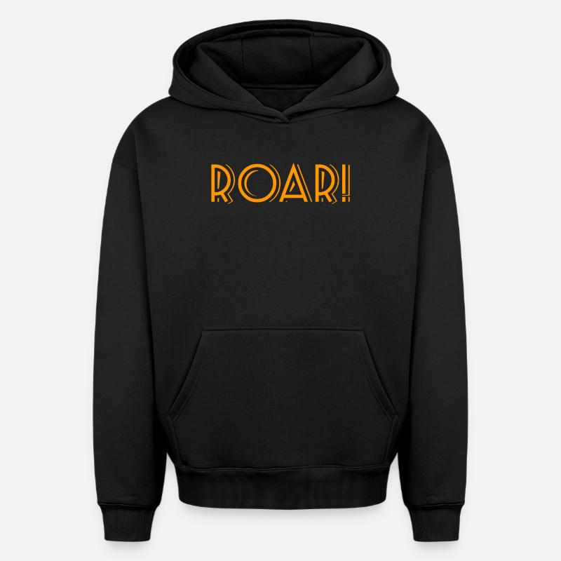 ROAR! - Sweat à capuche unisexe oversize épais SPREAD - noir