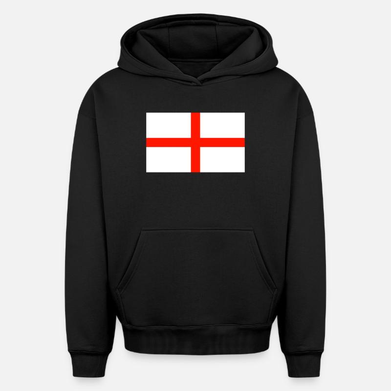 Drapeau anglais - Sweat à capuche unisexe oversize épais SPREAD - noir