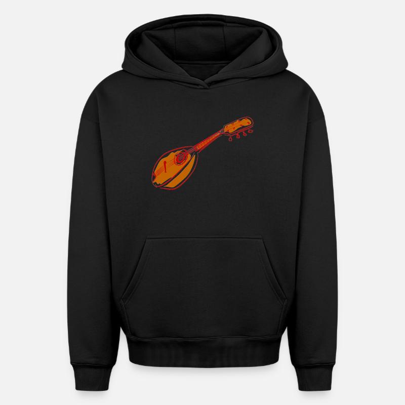 mandoline - Sweat à capuche unisexe oversize épais SPREAD - noir