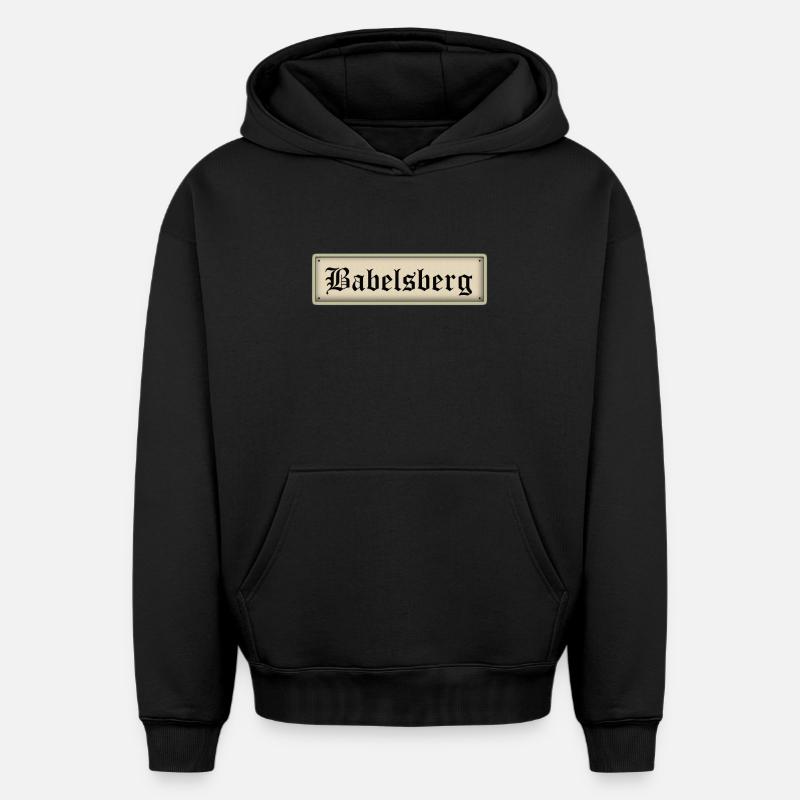 Babelsberg - Sweat à capuche unisexe oversize épais SPREAD - noir