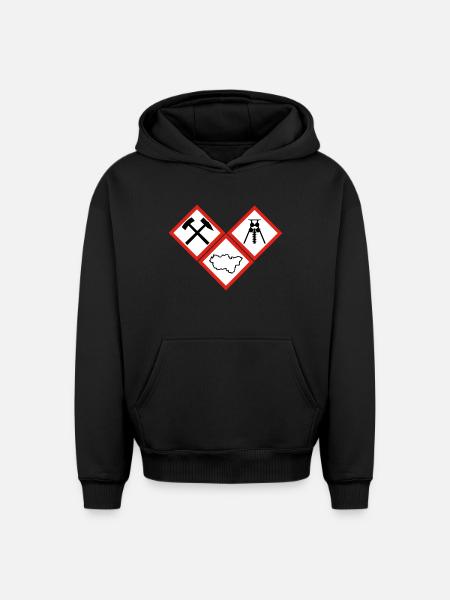 DANGER RUHRPOTT - Sweat à capuche unisexe oversize épais SPREAD - noir