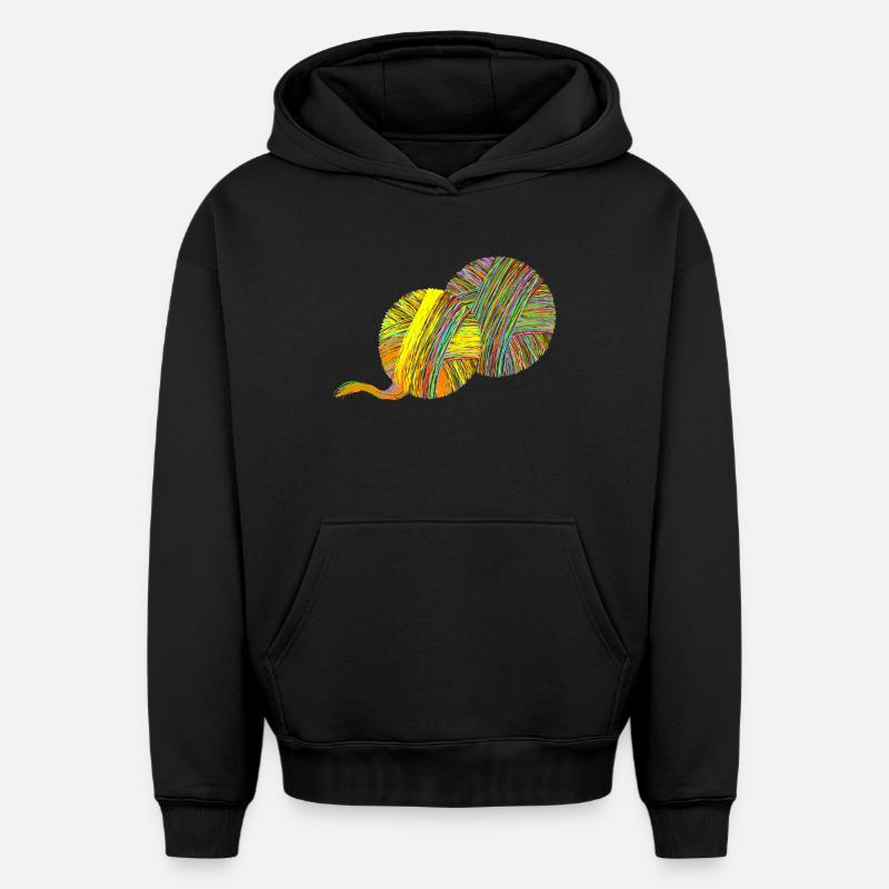 boule de fil - Sweat à capuche unisexe oversize épais SPREAD - noir
