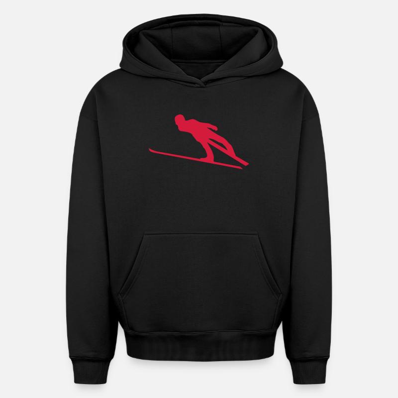 ski - Sweat à capuche unisexe oversize épais SPREAD - noir