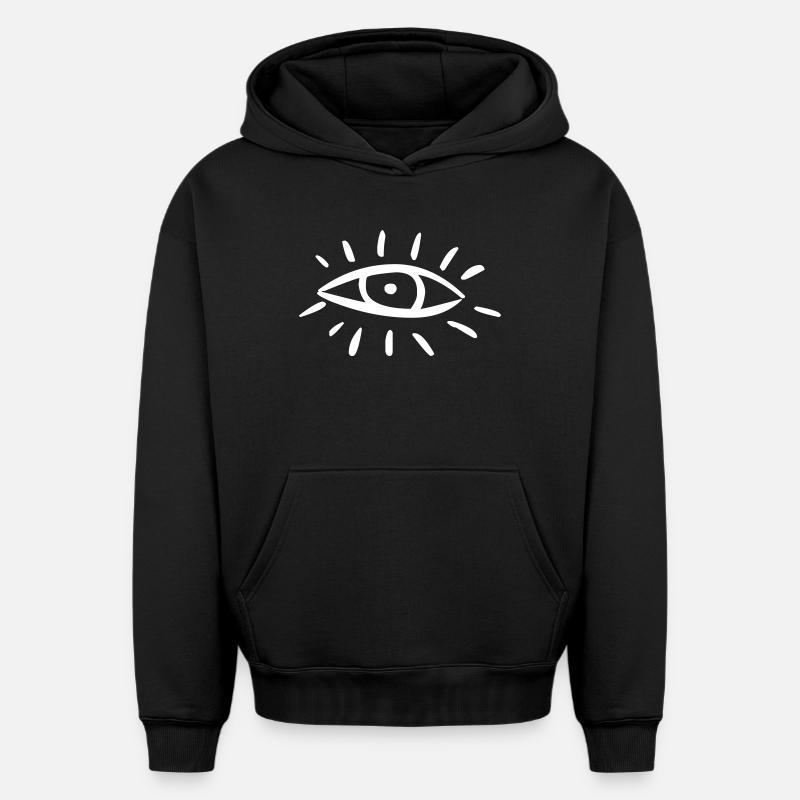 Cyclope oculaire - Sweat à capuche unisexe oversize épais SPREAD - noir