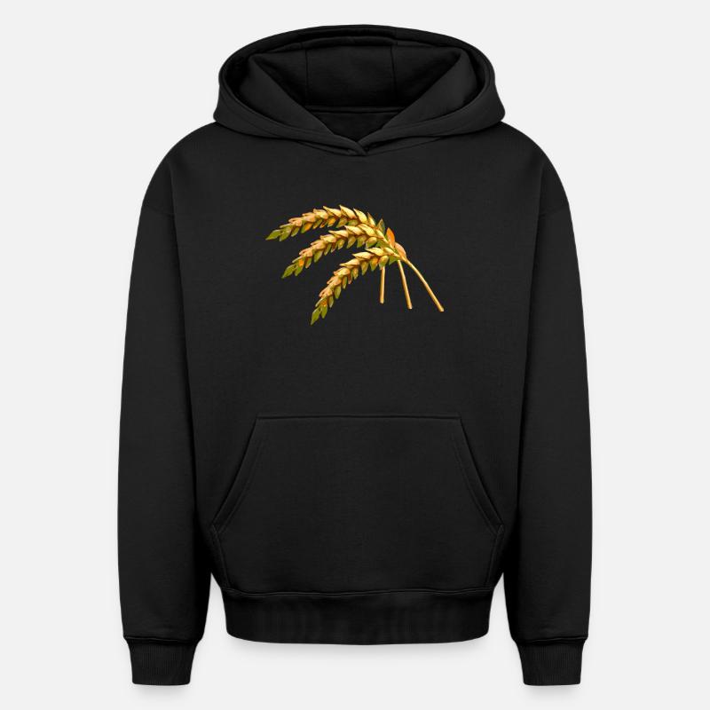 céréales - Sweat à capuche unisexe oversize épais SPREAD - noir